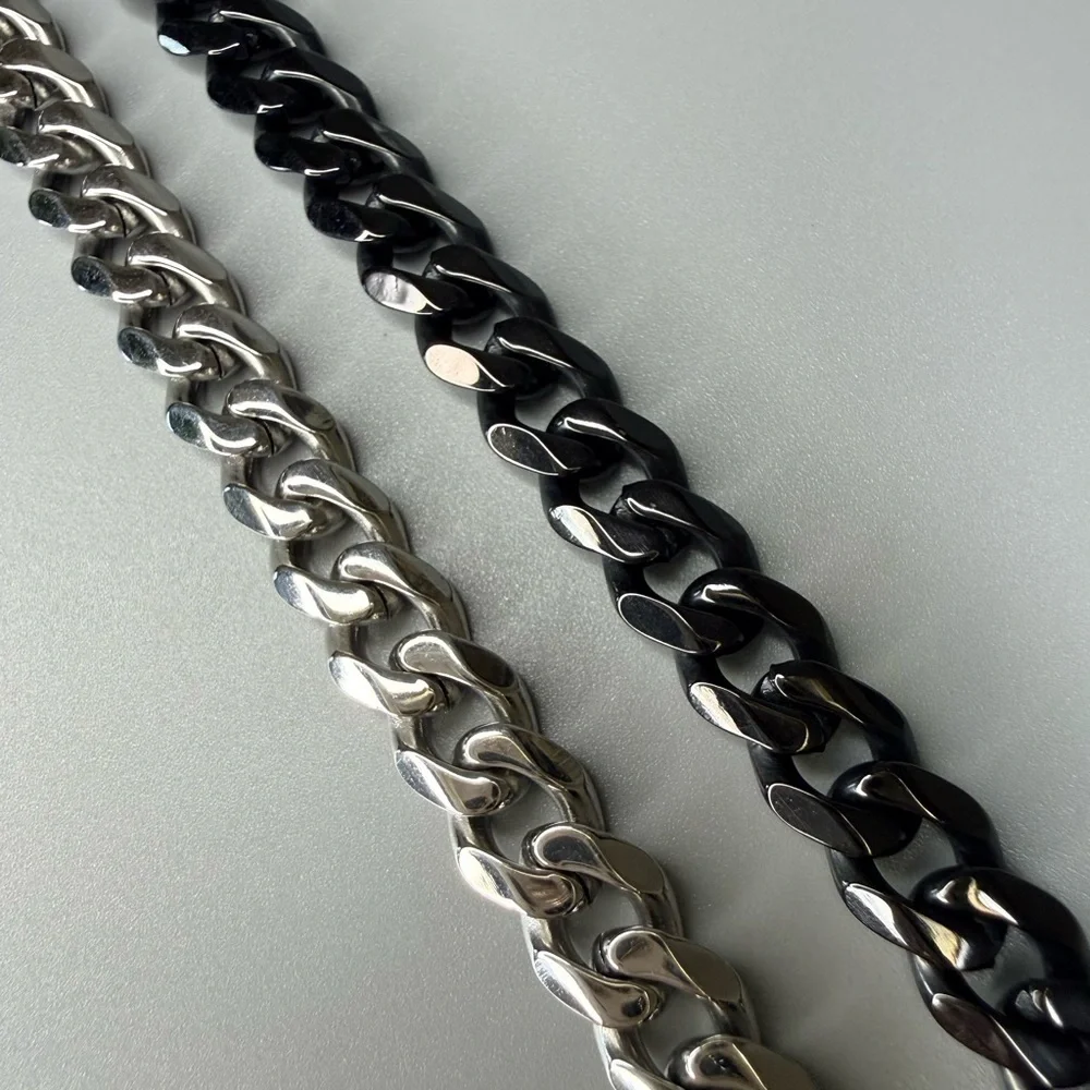 Titanium Cuban Link Chain Bracelet 7mm Waterproof Men’s Jewelry